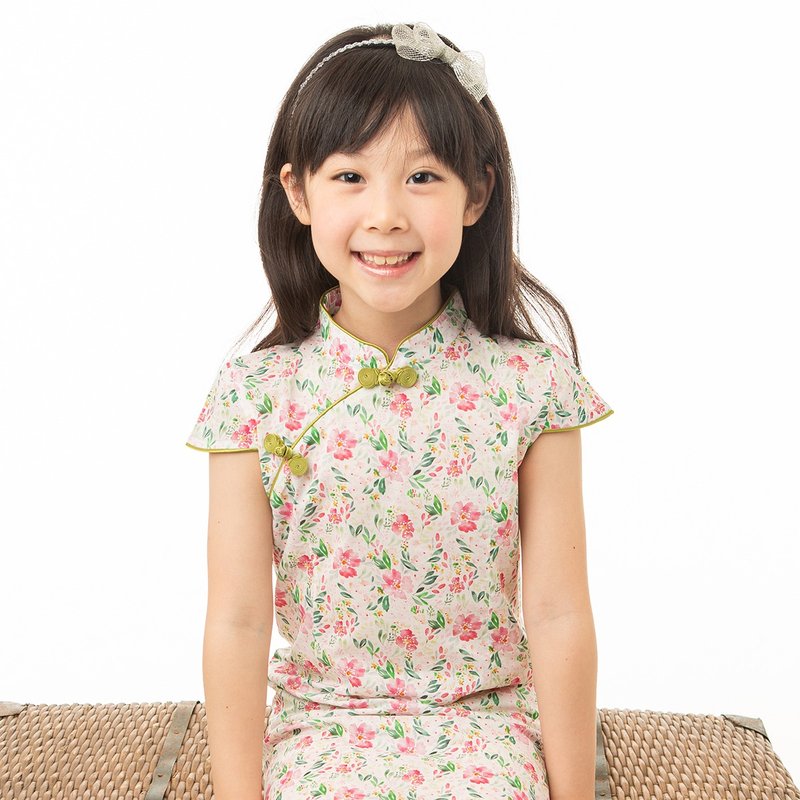 儿童旗袍 古风 四季款 粉裳解语 - 旗袍 - 棉．麻 