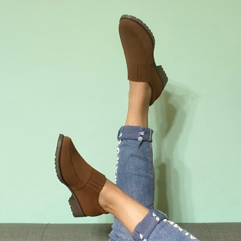 乐福鞋晴雨C大调 晴雨两用 轻量级防水鞋台湾手工鞋 咖啡色 - 女款牛津鞋/乐福鞋 - 真皮 