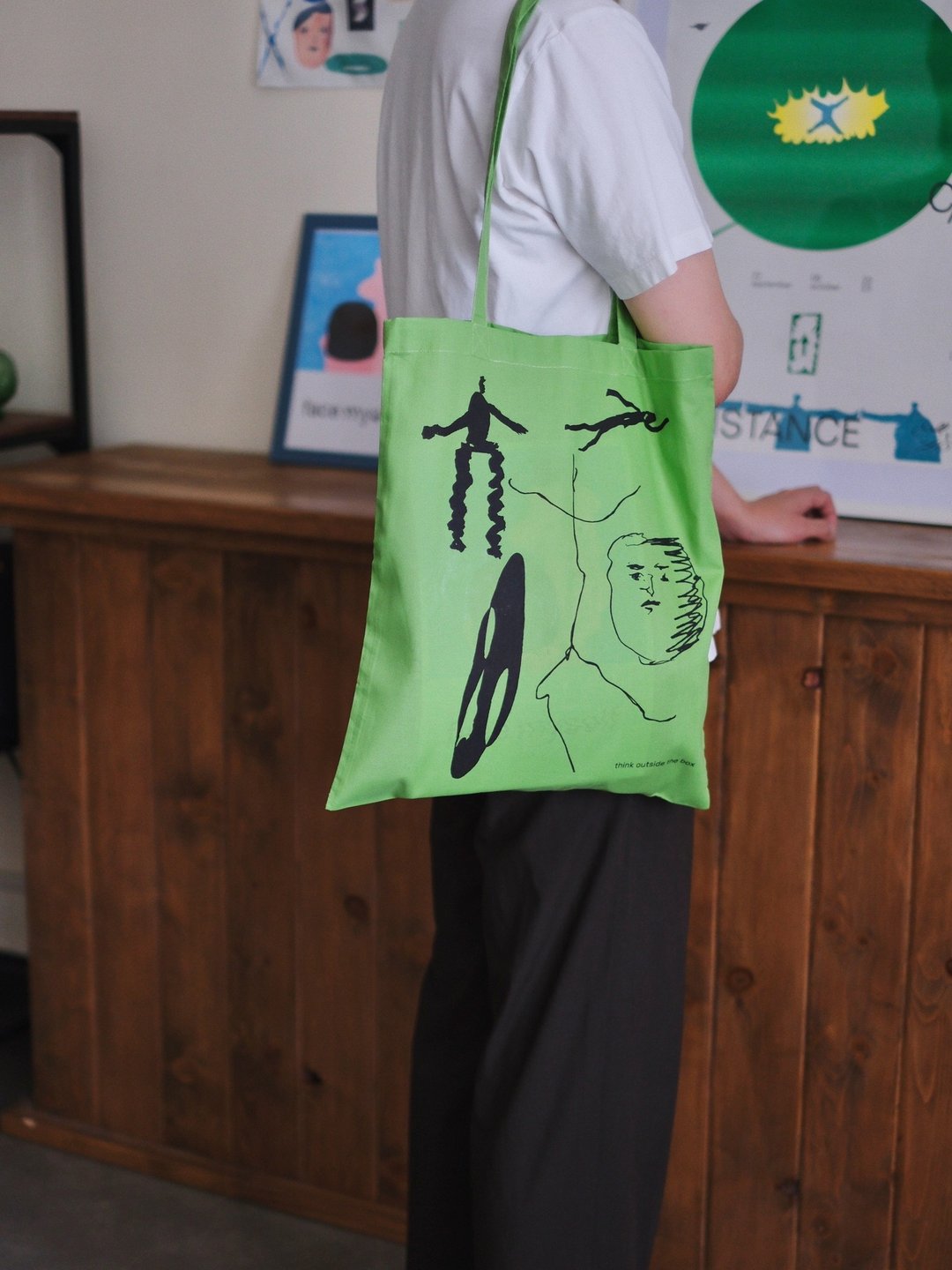 Thing outside of the box tote bag - 侧背包/斜挎包 - 棉 多色