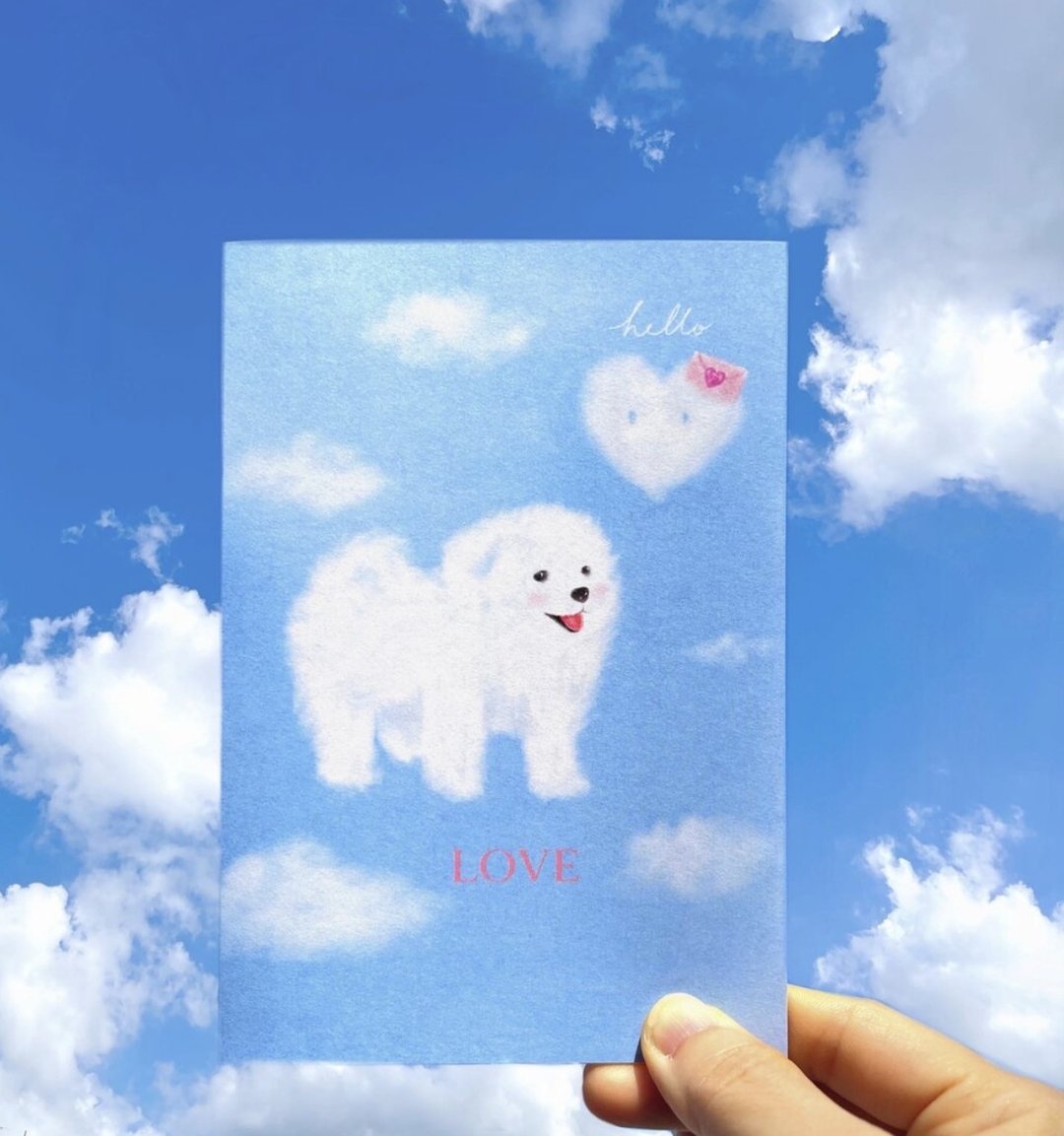 (GRIT) Cloud Dog Card (云朵小狗卡片) - 卡片/明信片 - 纸 