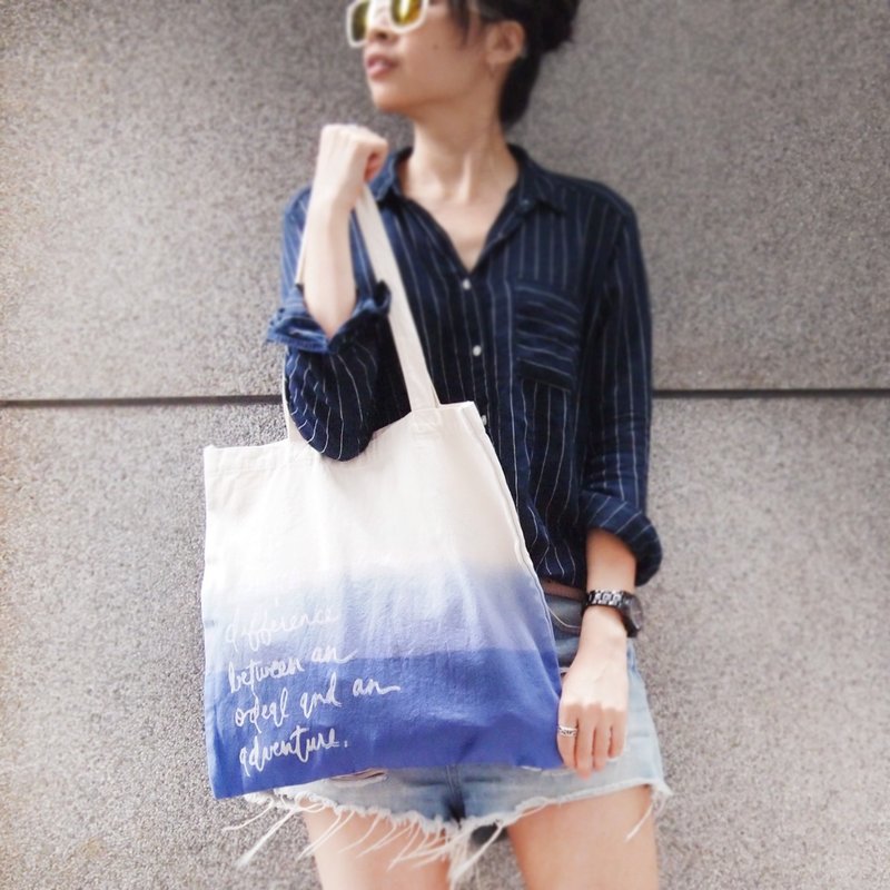 life direction / 双紫色 短背带 棉帆布手染托特包 (偏方型) - 侧背包/斜挎包 - 棉．麻 紫色