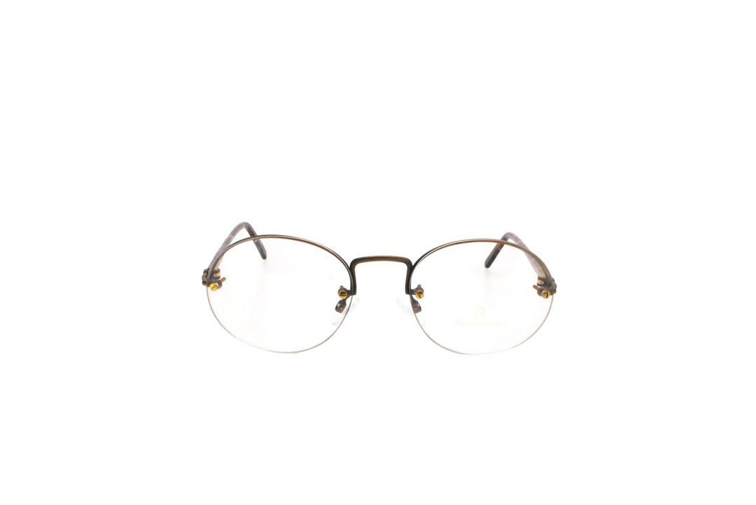 可加购平光/度数镜片 罗敦司得 Rodenstock R0841 C 80年代德国制古董眼镜 - 眼镜/眼镜框 - 其他金属 卡其色