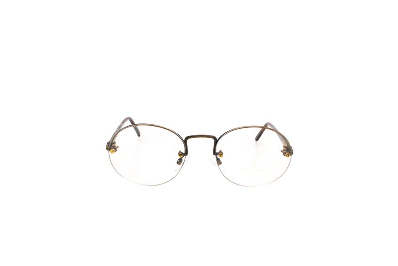 可加购平光/度数镜片 罗敦司得 Rodenstock R0841 C 80年代德国制古董眼镜 - 眼镜/眼镜框 - 其他金属 卡其色