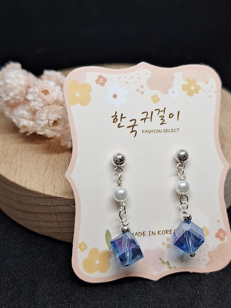 奥地利水晶纯银耳针 - 耳环/耳夹 - 半宝石 