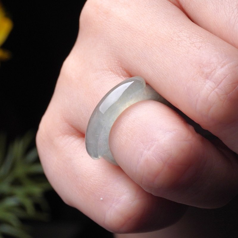 冰飘花翡翠马鞍戒指戒圈 | 国际12围 | 天然缅甸玉翡翠A货 | 送礼 - 戒指 - 玉石 多色