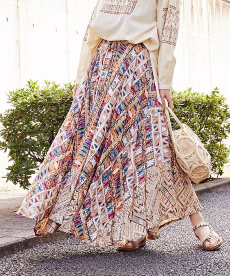 【热门预购】波西米亚刺绣风格长裙 (三色) IAC-1130 春夏 送礼 - 裙子 - 其他人造纤维 多色