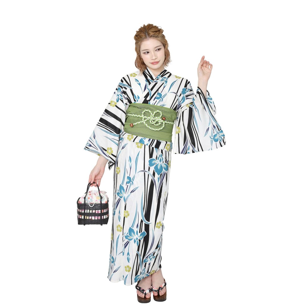 日本 和服 浴衣 女性 浴衣 腰带 2件组 F Size x23F-06 yukata - 其他 - 棉 紫色