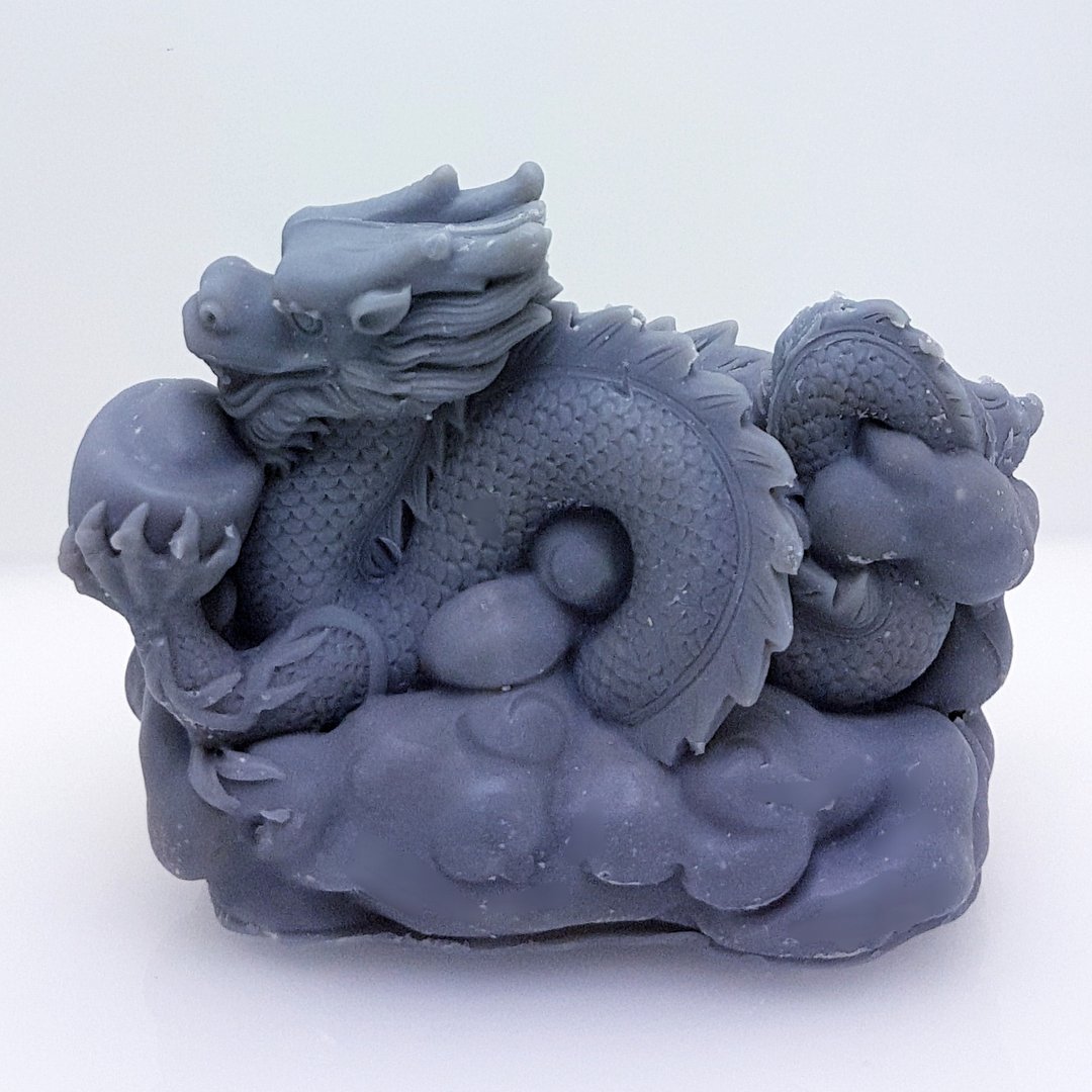 纯天然精油手工皂 - 3D 黱云发财龙 立体造型皂 备长炭冷制皂 - 肥皂/手工皂 - 其他材质 黑色
