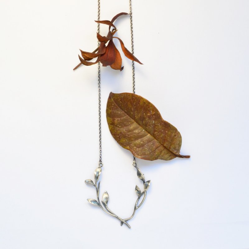 枝叶-纯银项链 - 项链 - 其他金属 银色