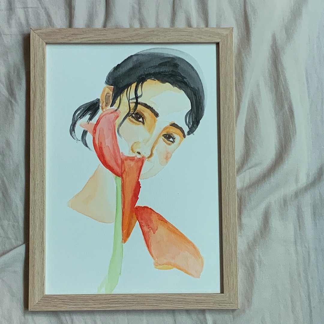花与树06/手绘艺术插画 居家装饰挂画 小尺寸 生日礼物 送礼 含框 - 海报/装饰画/版画 - 纸 白色