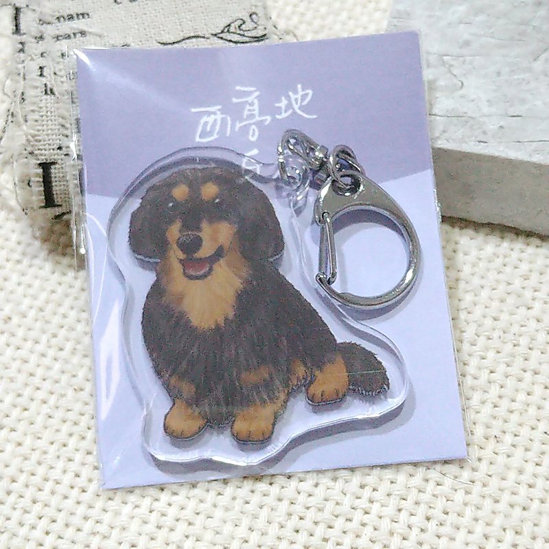 双色腊肠_全身-压克力吊饰(钥匙圈)_NEW - 钥匙链/钥匙包 - 压克力 