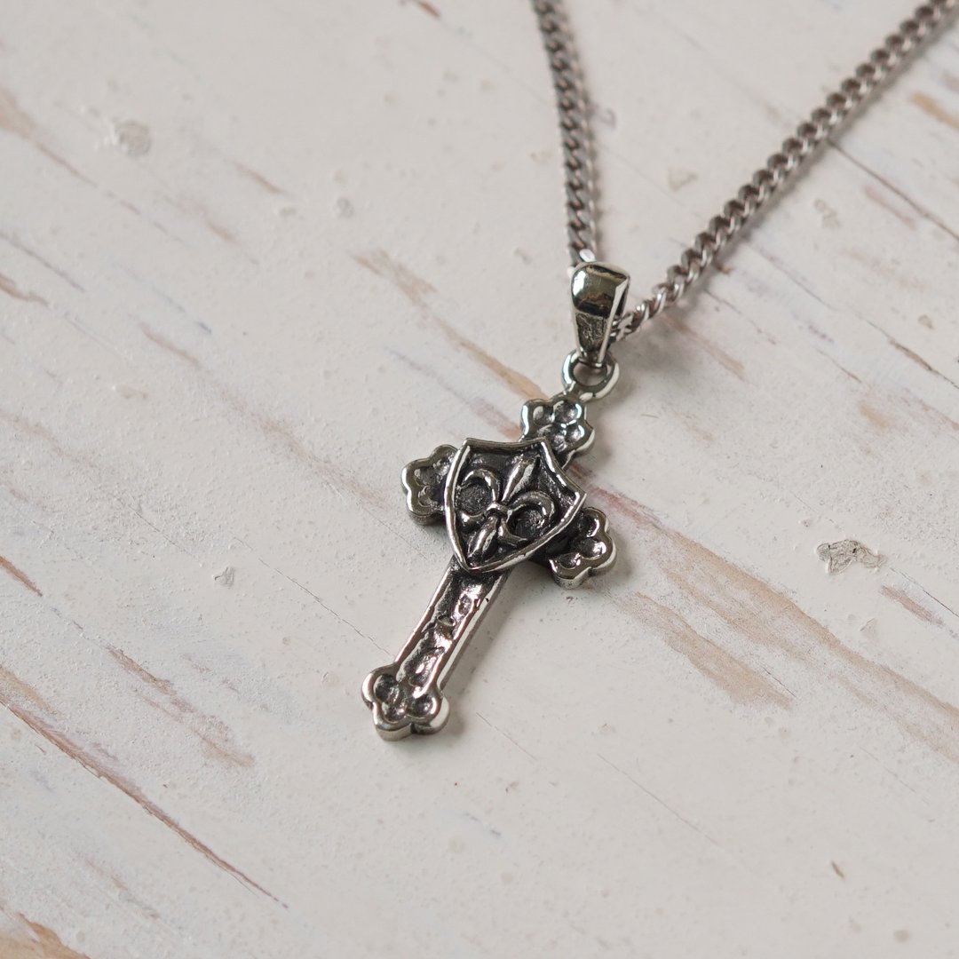 Royal Cross 男士吊坠项链 由 925 Crucifix 纯银制成 - 项链 - 纯银 银色