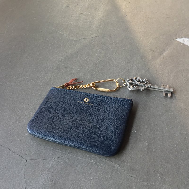 isni 多用途拉链钥匙零钱包/极静蓝  @免费烫印字/免费送礼包装 - 手提包/手提袋 - 真皮 蓝色