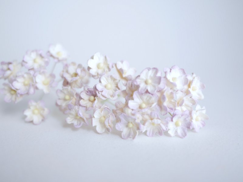 paper flower, 50 pcs. cherry blossom paper, 1.5 cm., pale fuchsia brush color - 其他 - 纸 粉红色