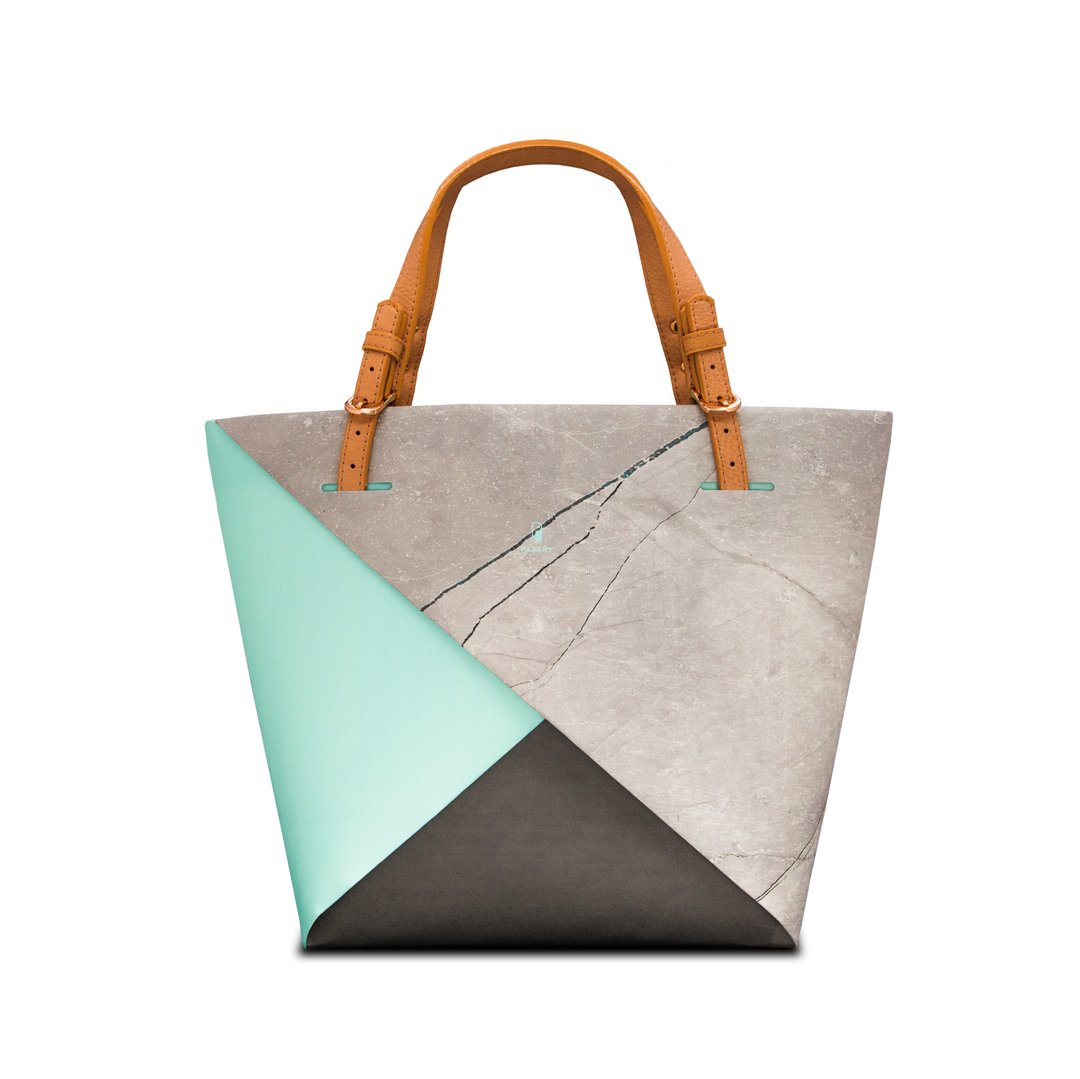 OriTote - Colour Block - Grey Stone 手提袋 - 手提包/手提袋 - 纸 多色