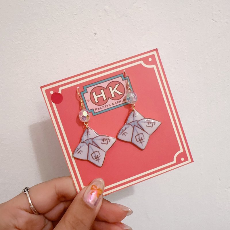 HKPaletteEarring - 东南西北(吊)(耳环) - 耳环/耳夹 - 树脂 白色