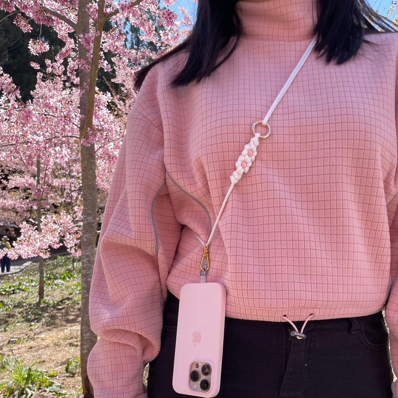 【Gusta.编织】2.0版 小花款伞绳编织可调整手机挂绳 含手机挂片 - 挂绳/吊绳 - 尼龙 多色