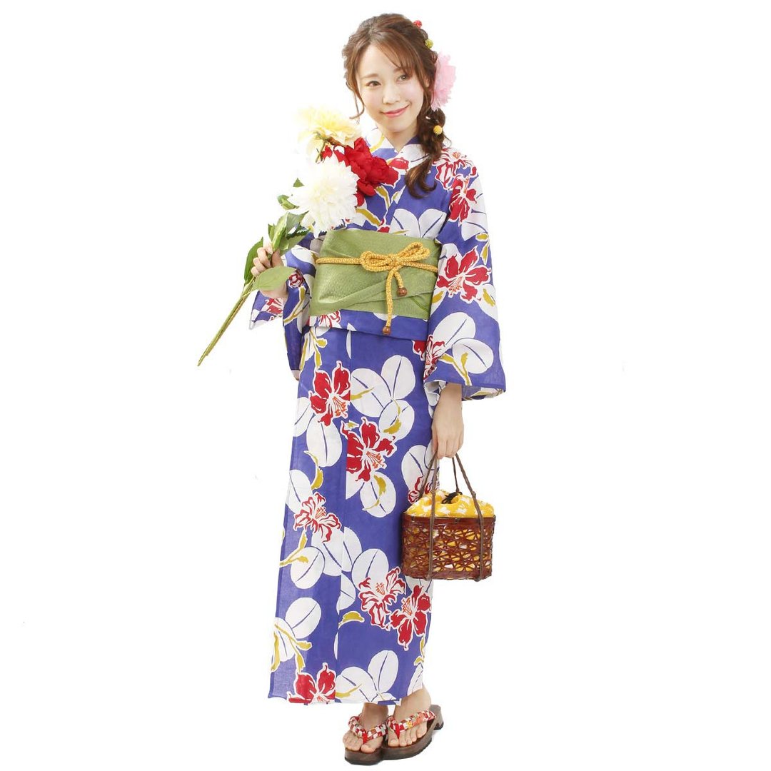 日本 和服 女性 浴衣 腰封 2件组 F Size x86-35b yukata - 其他 - 棉．麻 蓝色