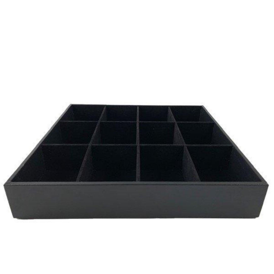 tray leather 12 squares - 收纳用品 - 真皮 黑色