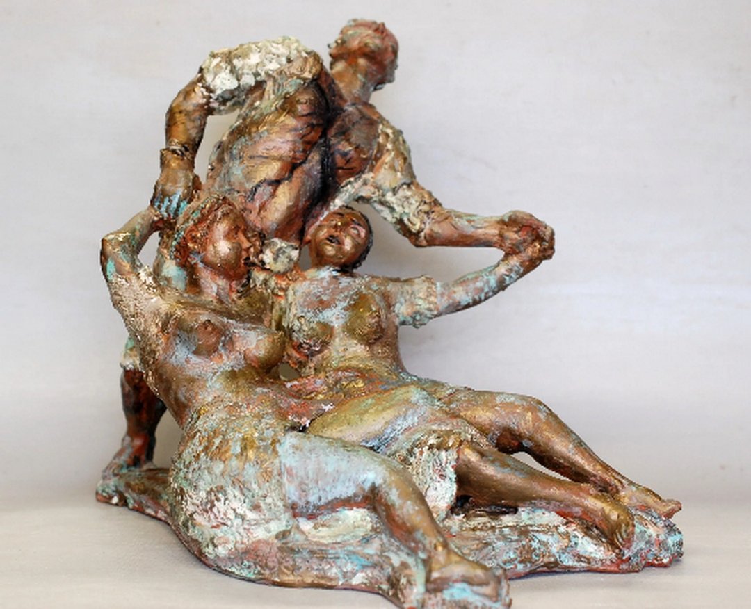 Sculpture of lovers Ceramic artwork Erotic sculpture Nude sculpture Erotic figur - 花瓶/陶器 - 陶 多色