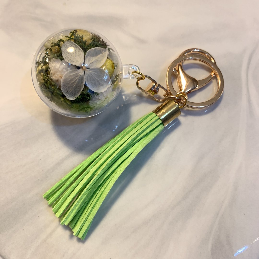 MAHU绿色干燥花球挂饰 - 钥匙链/钥匙包 - 植物．花 绿色