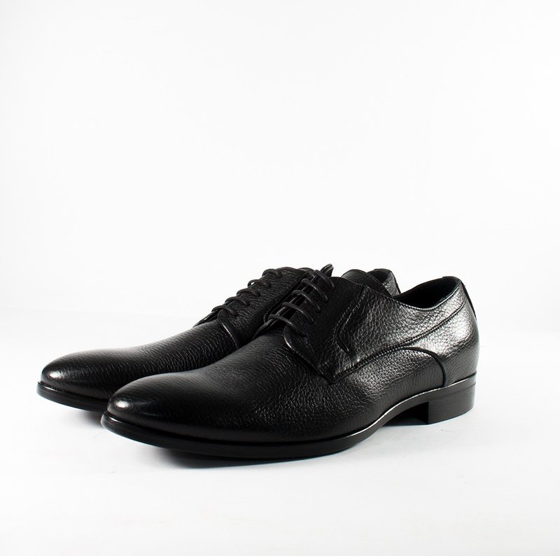 意大利真皮鹿皮沉稳黑绅士鞋 - 男款皮鞋 - 真皮 黑色