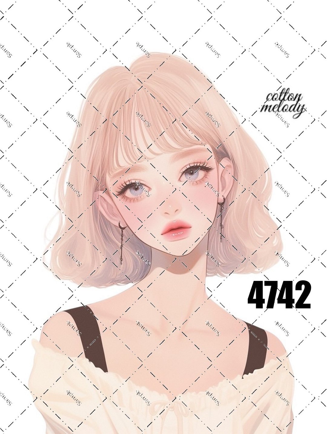 original sticker no.4742 人物贴纸 原创贴纸 原创人物贴纸 装饰贴纸 cotton melody - 贴纸 - 纸 