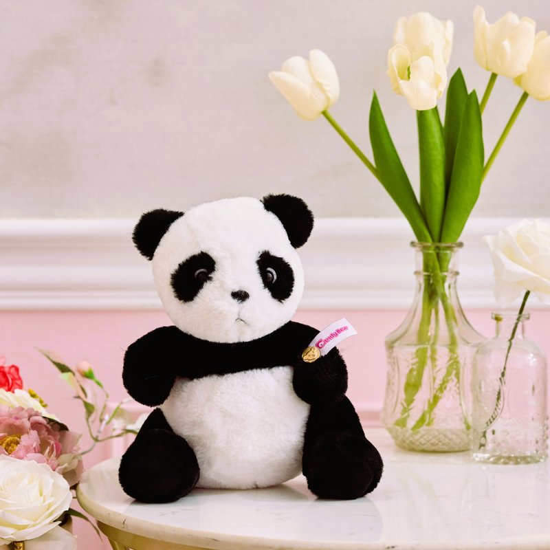CANDY BEAR 小熊猫 抱抱坐 23cm - 玩偶/公仔 - 聚酯纤维 黑色