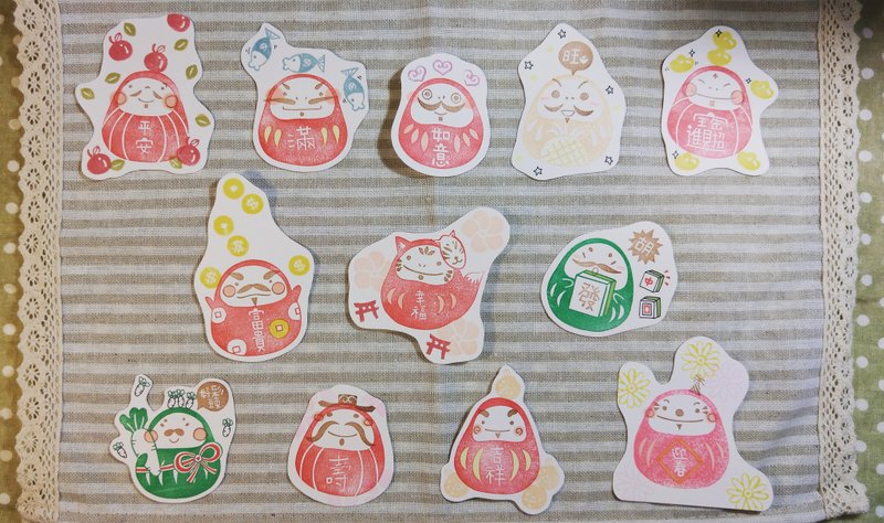 | 展示作品 |  福神组合章全系列共13款 手刻印章 - 印章/印台 - 木头 红色