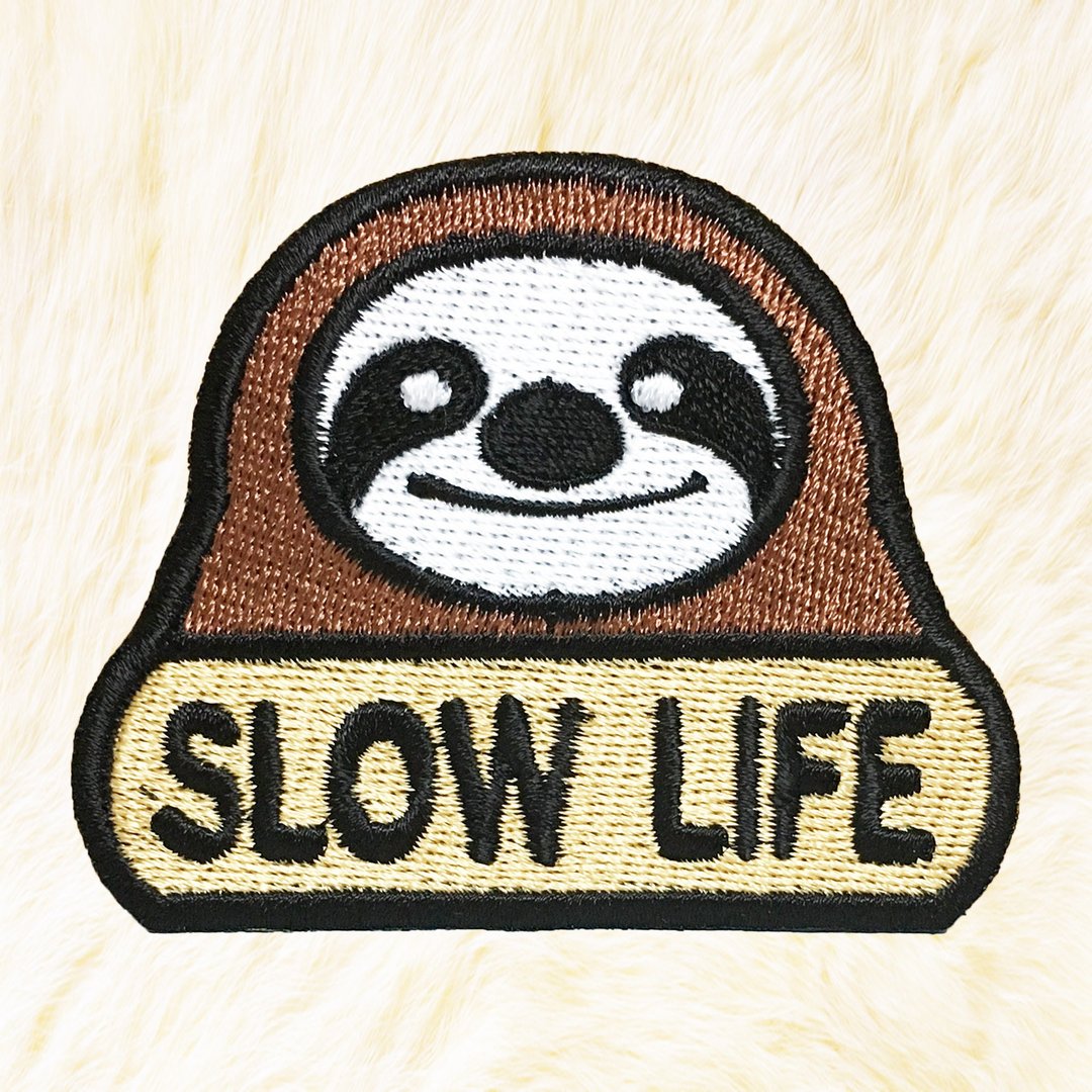 Sloth Slow Life Iron on Patch Buy 3 Get 1 Free - 编织/刺绣/羊毛毡/裁缝 - 绣线 咖啡色