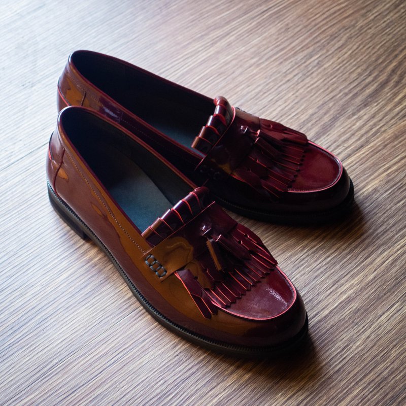 REGENT 典雅流苏乐福鞋 - 酒红/ Double Fringe Tassel Loafer-Re - 其他女款皮鞋 - 真皮 红色