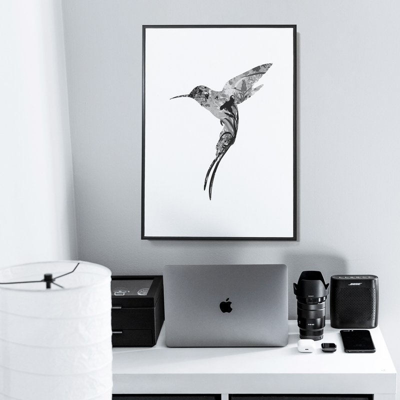 蜂鸟 • 展翅-卧房挂画/商空/复制画/玄关/角落空间/鸟/居家饰品 - 海报/装饰画/版画 - 棉 多色