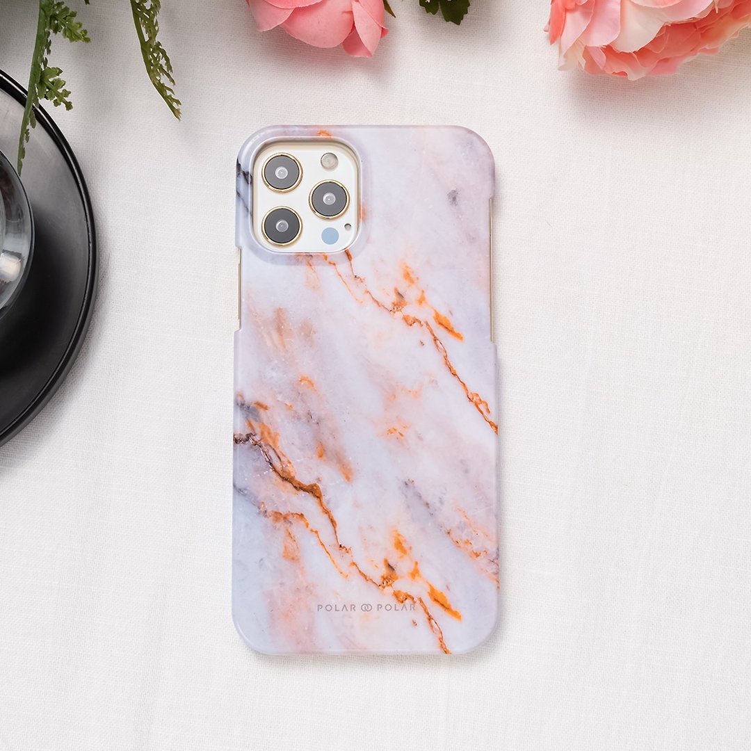 iPhone / Samsung 奶油咖啡纹云石纹 半包硬壳 手机壳【定制】 - 手机壳/手机套 - 塑料 咖啡色