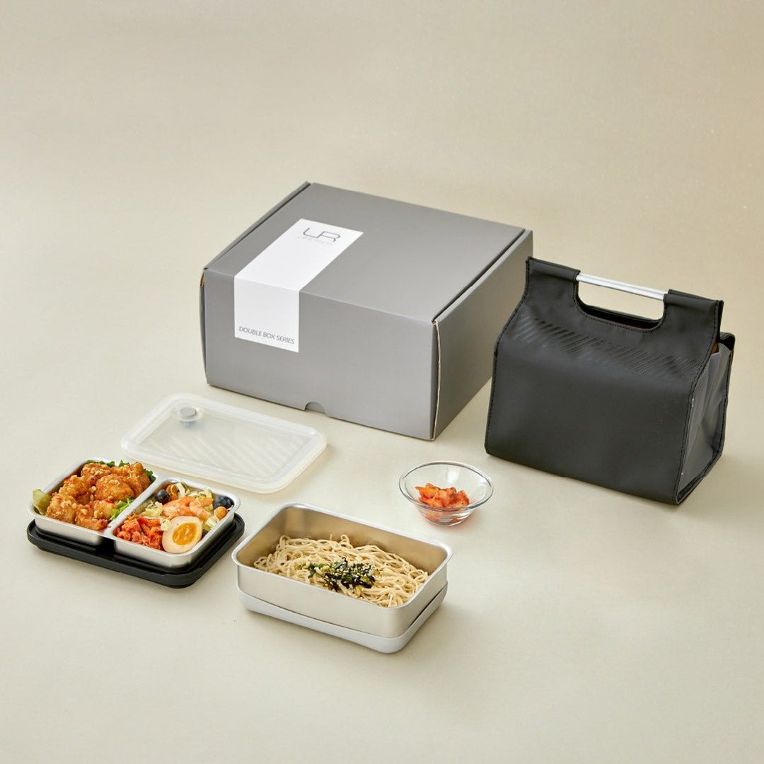 【 Pinkoi 限定 】Double Box 便当盒礼盒－B5 极夜冰川 - 便当盒/饭盒 - 不锈钢 黑色