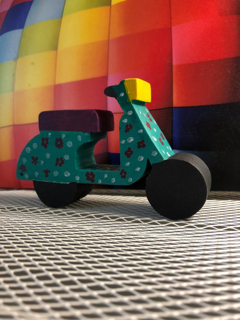 Scooter 摩托车 - 彩绘积木DIY材料包 - 插画/绘画/写字 - 木头 咖啡色