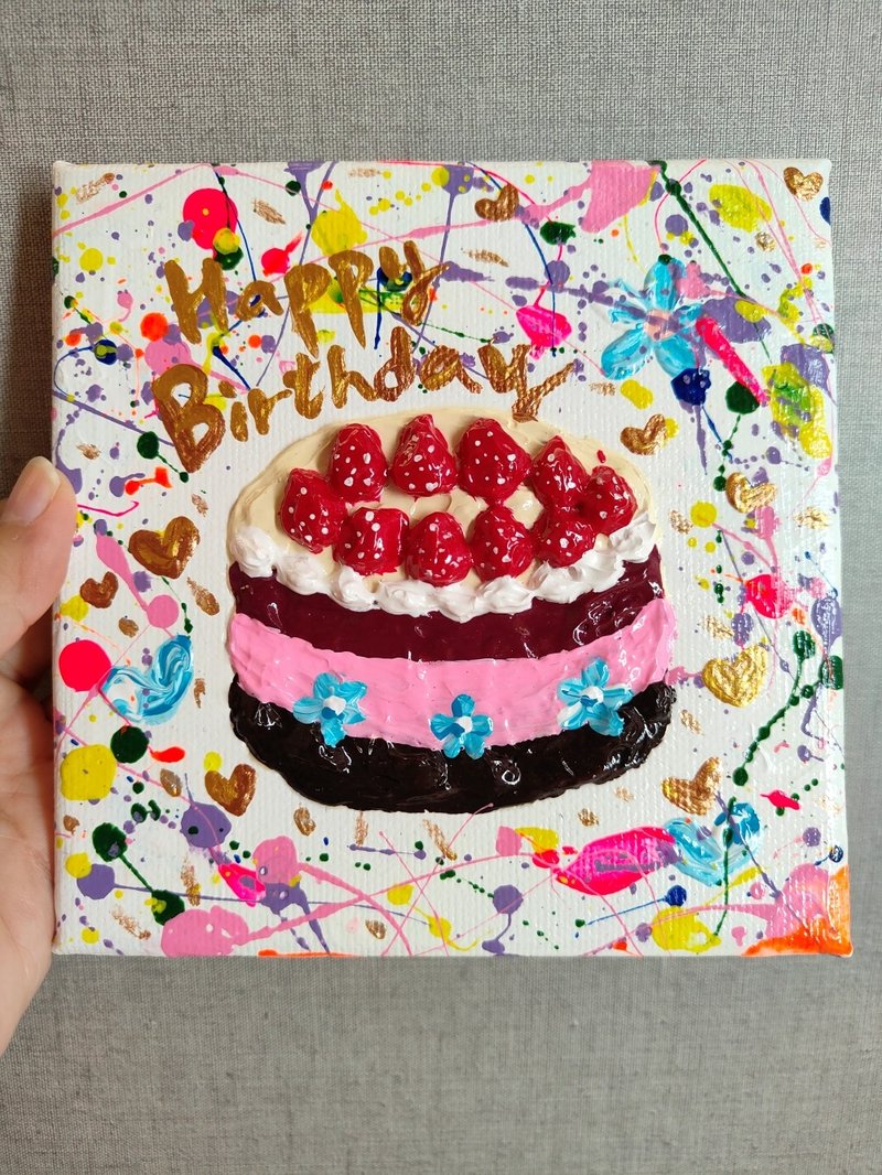 生日礼物 浮雕蛋糕无框画/压克力画/挂画 摆饰 - 订制画像 - 棉．麻 