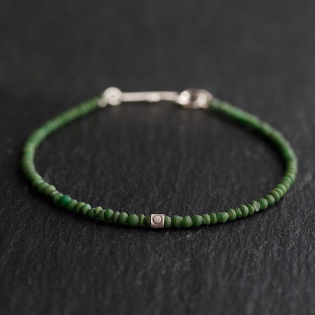 Malachite &amp; Karen silver bracelet - 手链/手环 - 宝石 绿色