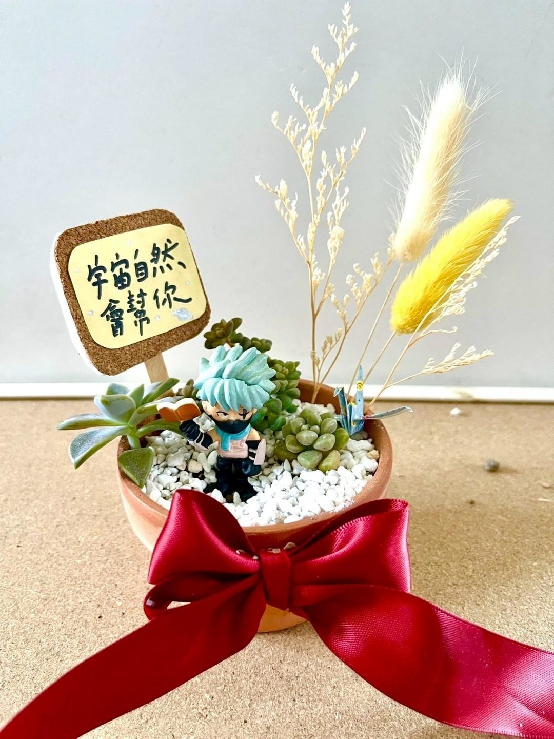 台中多肉组盆 多肉植物 日式枯山水 微景观系列 火影忍者 卡卡西 - 植栽/盆栽 - 植物．花 绿色
