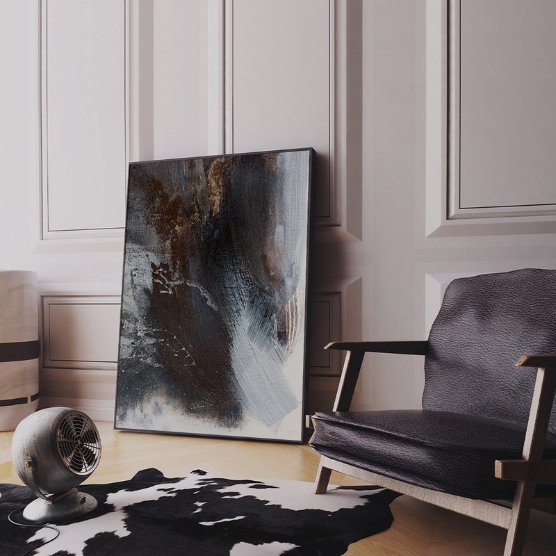 抽象画•海的浩荡I-舒压北欧抽象画/玄关挂画/新年布置/入厝礼物 - 海报/装饰画/版画 - 棉．麻 多色