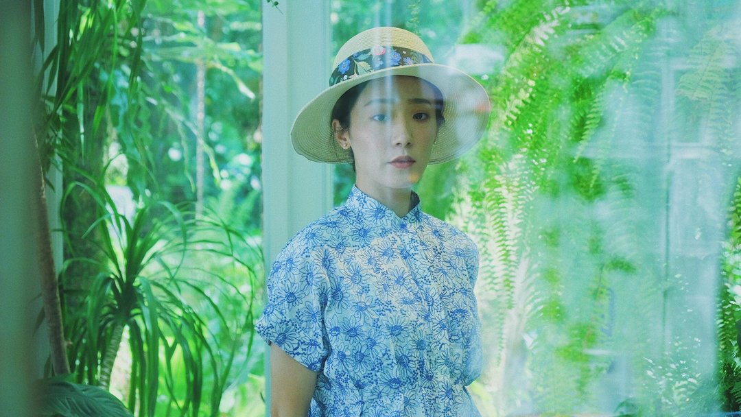 浮花刺绣立领收腰衬衫 - 女装上衣 - 棉 蓝色