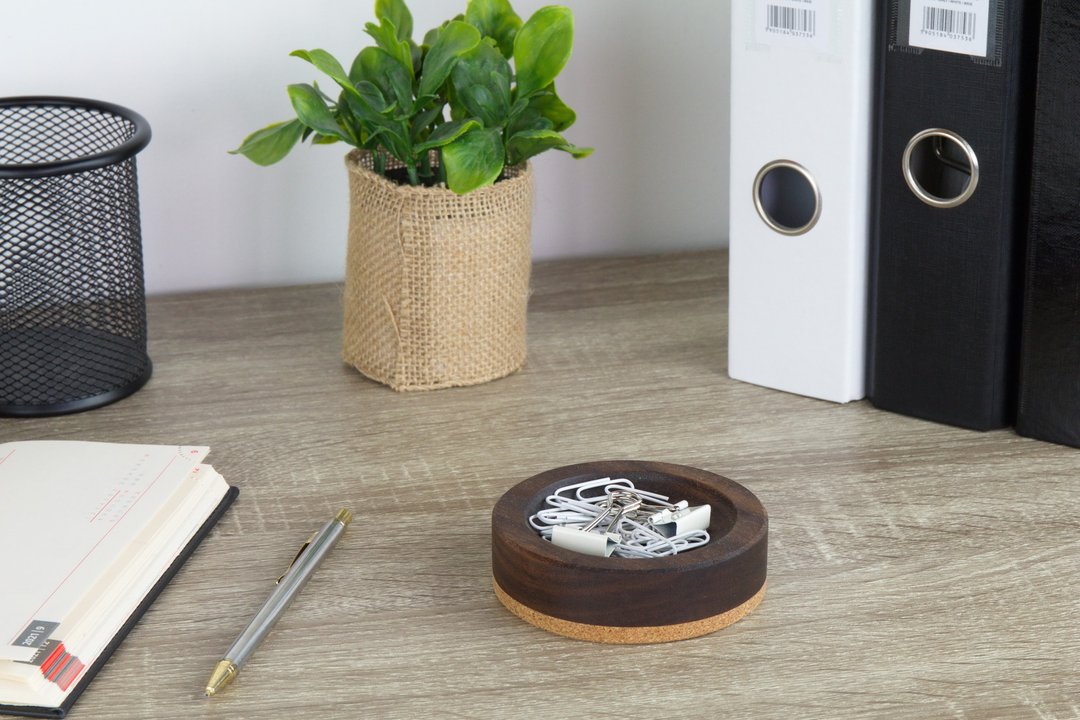 Wooden paper clips holder, gem clips, paper fastener, jewelry holder - 收纳用品 - 木头 银色