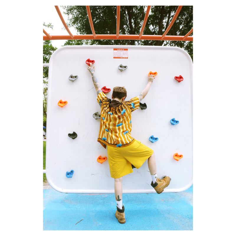 开心阳光夏威夷衬衫__铁门白日梦 - 男装衬衫 - 其他人造纤维 黄色