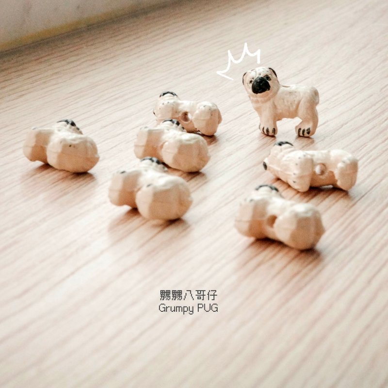 【锁匙扣】生气巴哥 x 锁匙扣 (自订一颗字母) - 钥匙链/钥匙包 - 粘土 