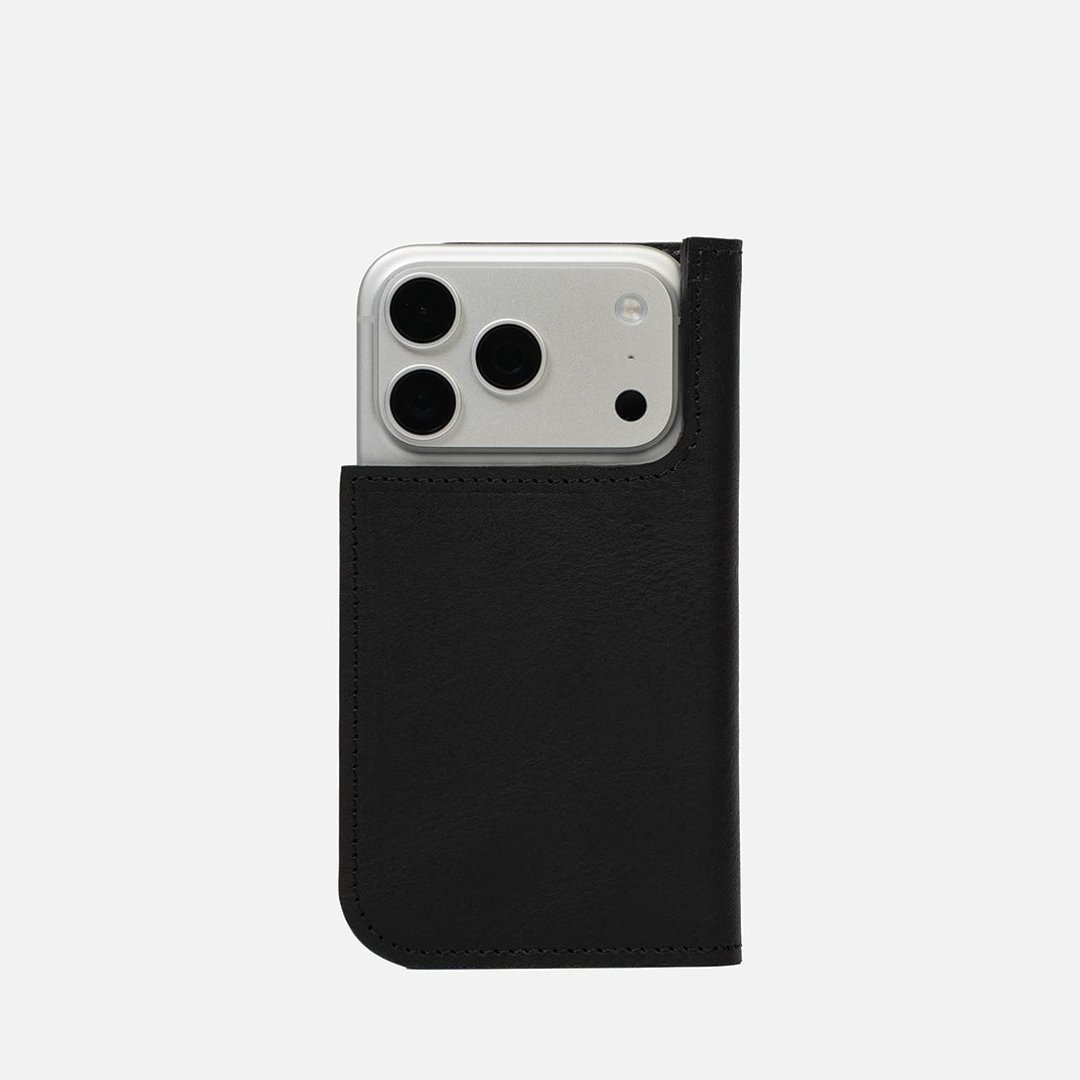 The Minimalist 1.0 iPhone 18 系列 MagSafe 磁吸皮革对开式皮套 - 手机壳/手机套 - 真皮 黑色