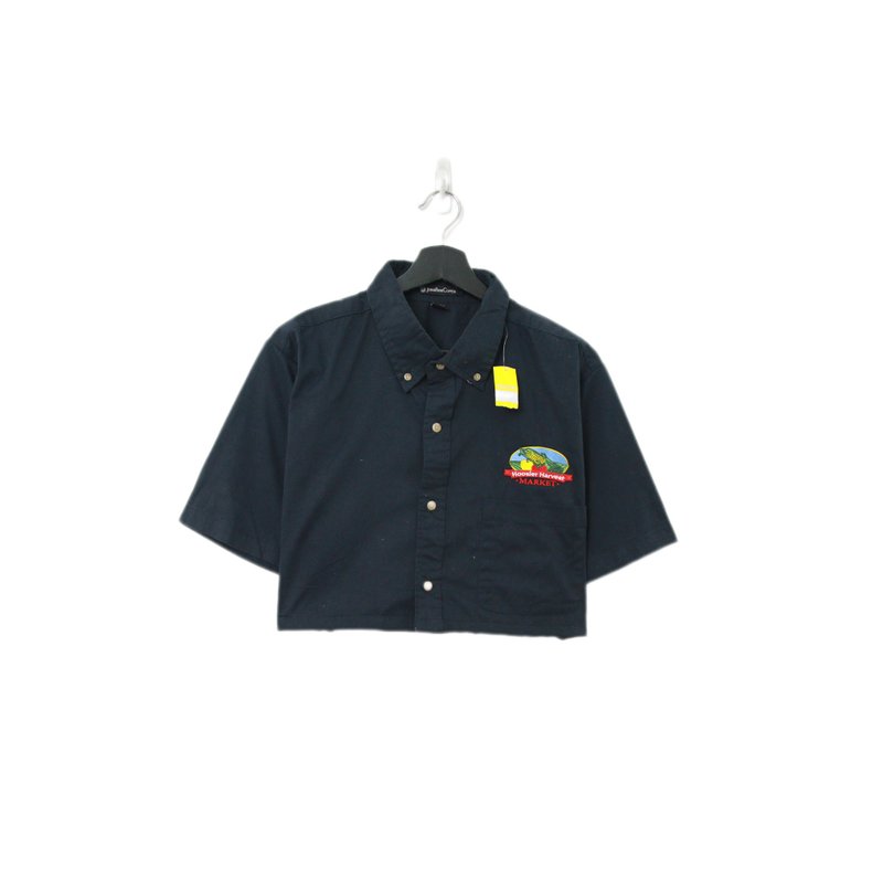 Back to Green-再制短板刺绣衬衫 彩色蔬果 wt-19//vintage shirt - 女装衬衫 - 棉．麻 
