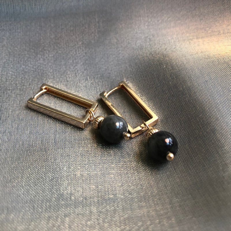 特拉法马铎 II | 泰坦星的海妖 黑拉长石耳环 - 耳环/耳夹 - 宝石 黑色