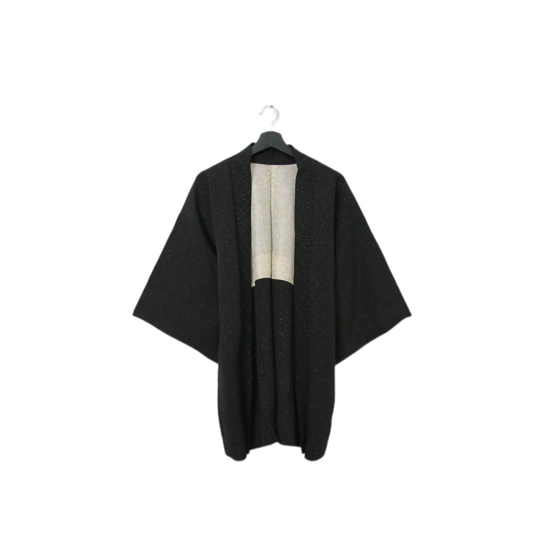 Back to Green-日本黑羽织 金葱线断交织 kk-03 /vintage kimono - 女装休闲/机能外套 - 丝．绢 