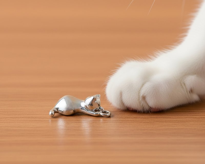 趴趴猫单吊款项链 镜面原色 不锈钢 抗过敏 台湾制造 - 项链 - 不锈钢 银色