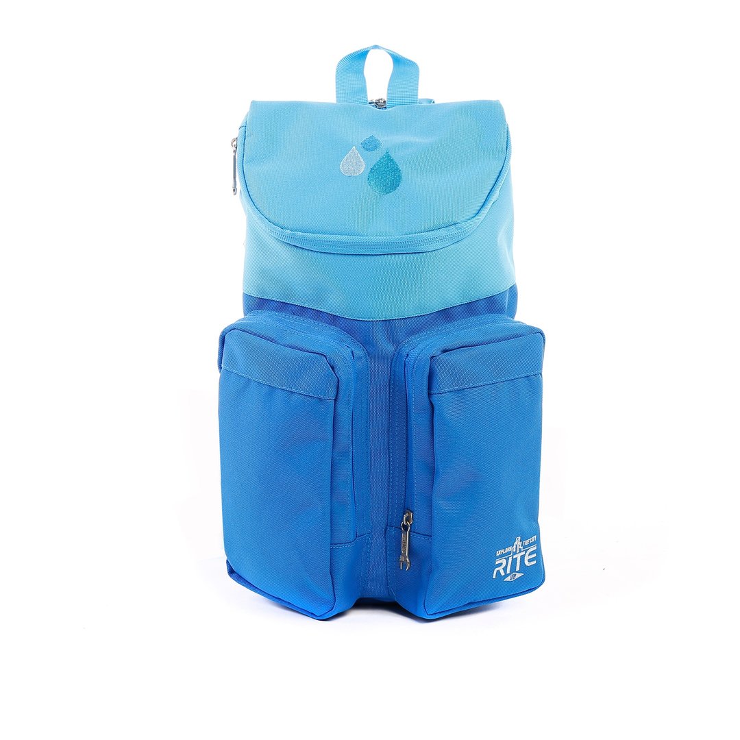 RITE- Urban║双袋包踏青特别版(M) -小清新刺绣-水蓝/宝蓝 - 侧背包/斜挎包 - 纸 蓝色