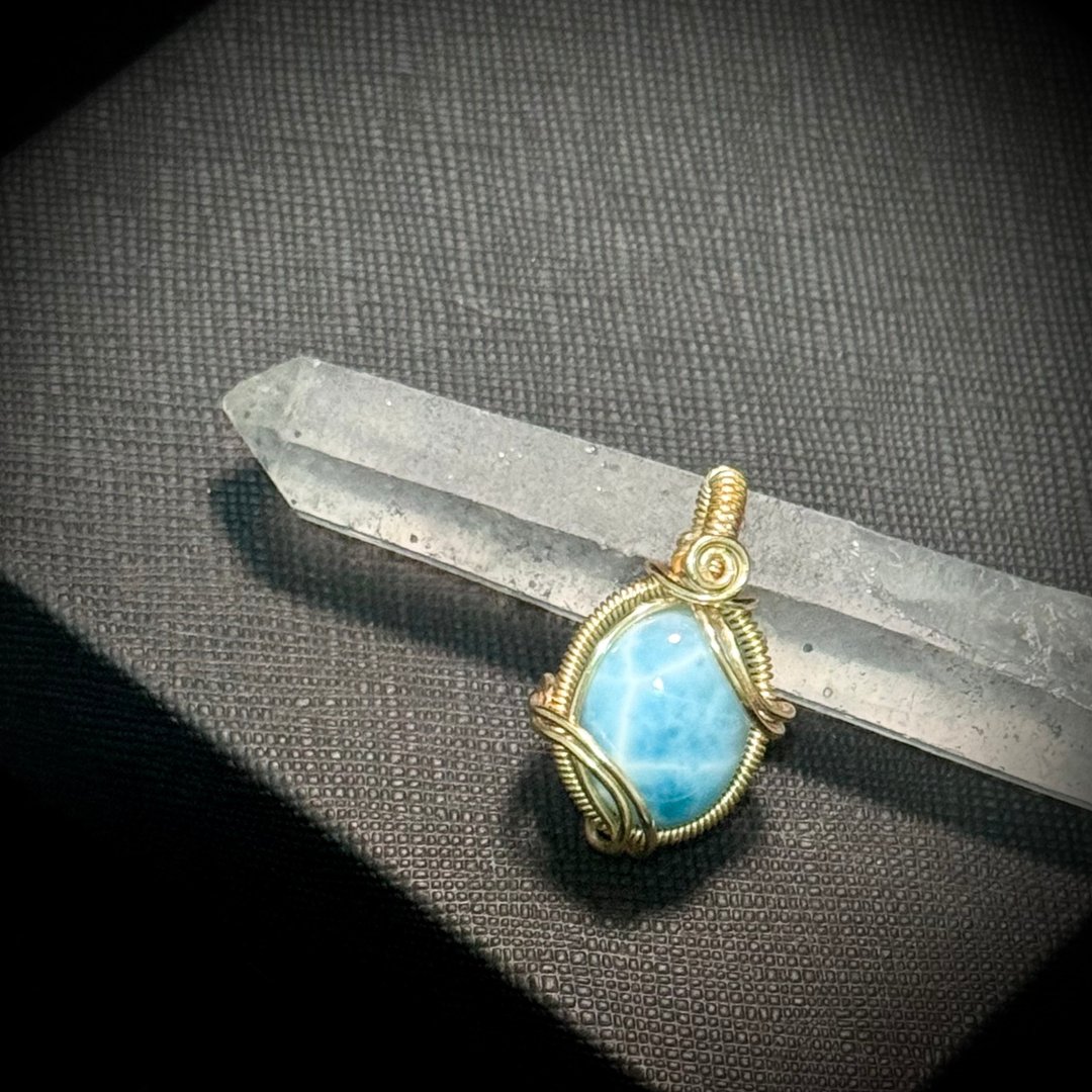 【蔚光】金属编织 拉利玛项链 - 项链 - 水晶 蓝色